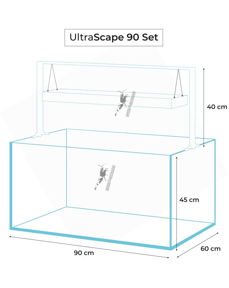 Aquael Ultrascape 90 Snow KIT complet aquarium et meuble
