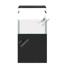 Kit WaterBox 90cm - 184L + Meuble Noir Fire Aqua + Chihiros WRGB2 90cm