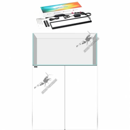 Kit WaterBox 90cm - 184L + Meuble Blanc Fire Aqua + Chihiros WRGB2 Pro 90cm