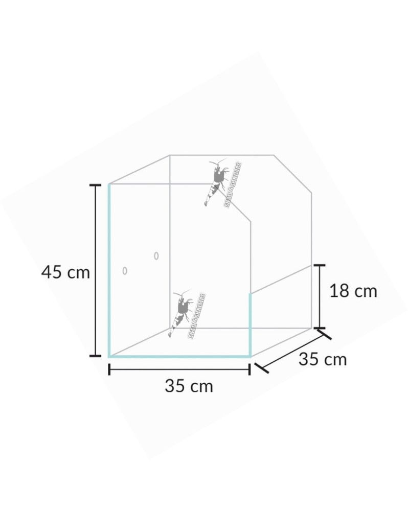 Blau Cubic Paludarium 35 verre extra clair 35x35x15-45cm