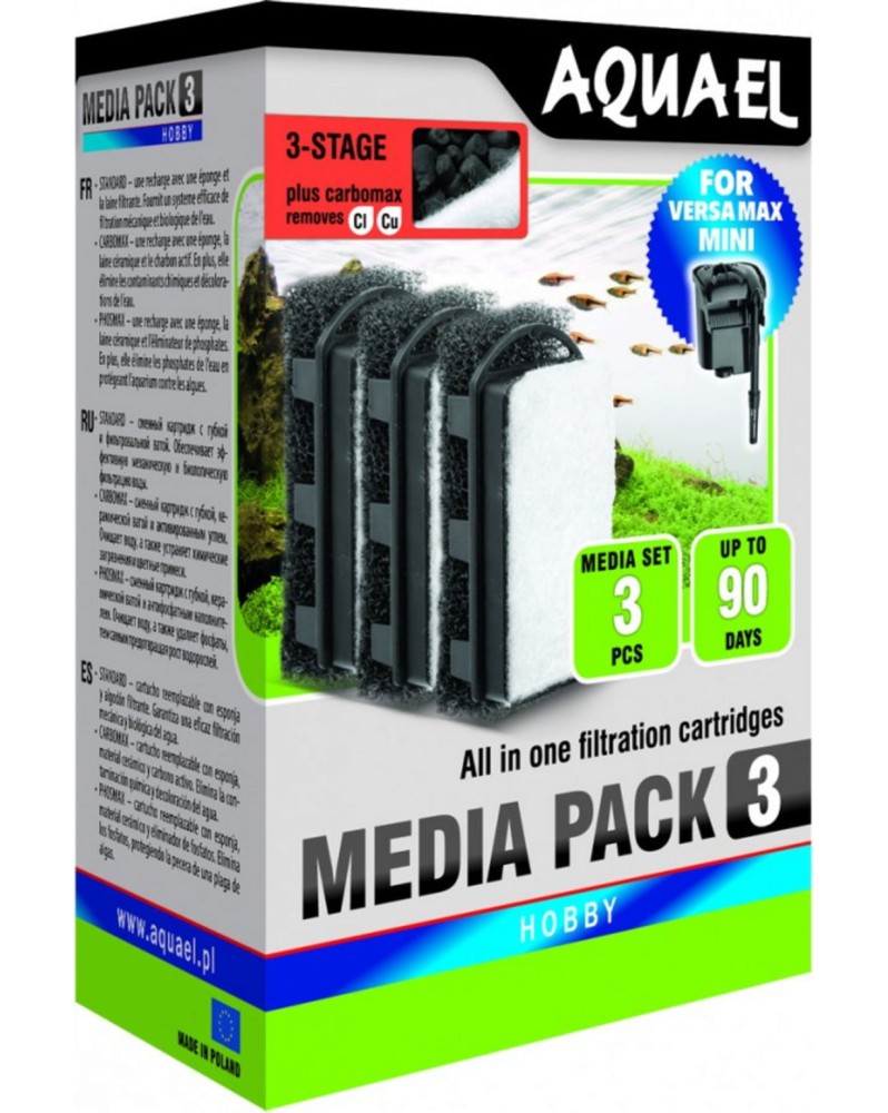 Aquael - Cartouche Versamax Mini - Charbon - 3pcs Aquael - Cartouch...