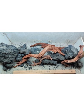 Hardscape HS6 RESERVE River wood et Black lava 80x40x45