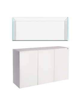 Destockage - Kit aquarium 120x50x50cm UltraClear + Meuble Blanc