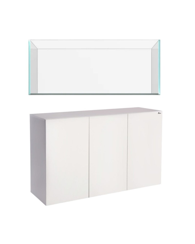 Destockage - Kit aquarium 120x50x50cm UltraClear + Meuble Blanc