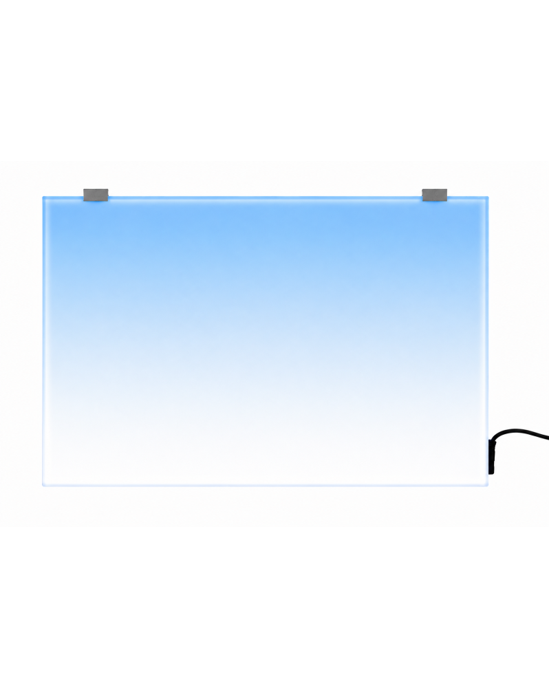 Backlight LED aquarium 45x30cm fond lumineux dégradé blanc bleu allumé