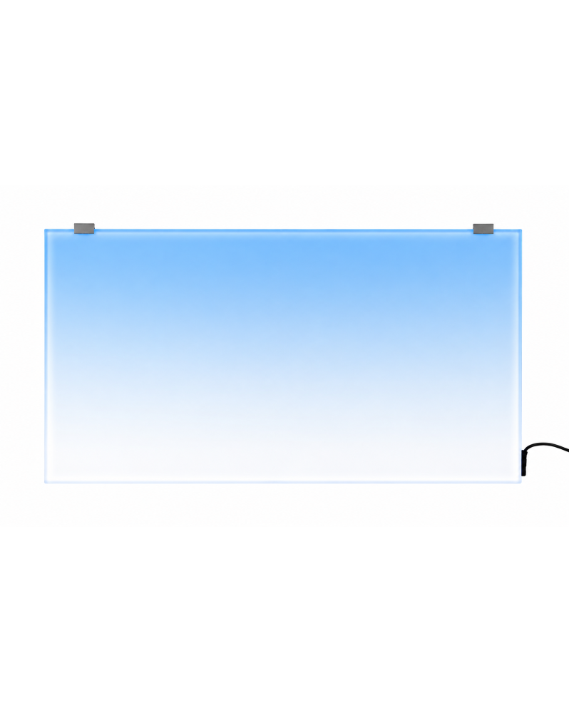 Backlight LED aquarium 60x36cm fond lumineux dégradé blanc bleu allumé