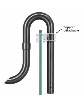 Pipe de sortie inox 16mm gris anthracite mat col de cygne