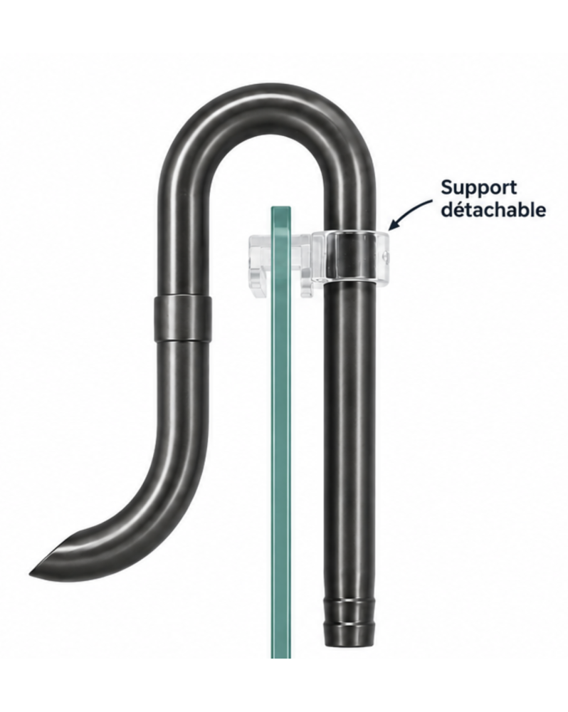 Pipe de sortie inox 20mm gris anthracite mat col de cygne