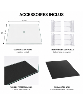 Accessoires aquarium Kallax By Skaii fond adhésif tapis couvercle supports