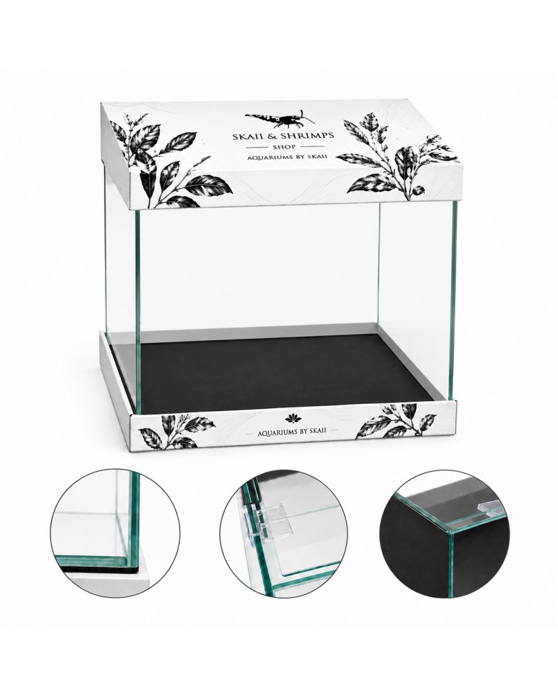 Aquarium cube ultra clear By Skaii 35x35x35cm verre 5mm vue générale