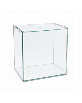 Aquarium float glass By Skaii 25x25x30cm coins arrondis face avant vue générale
