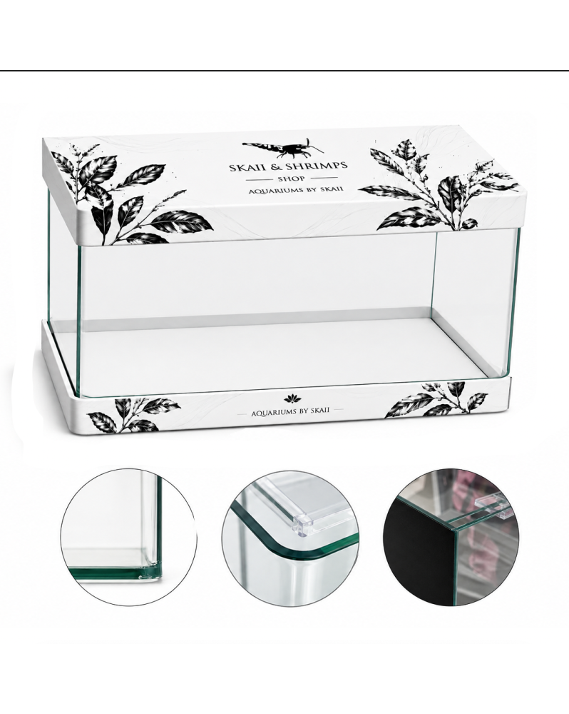 Aquarium float glass By Skaii 40x25x28cm coins arrondis face avant vue générale