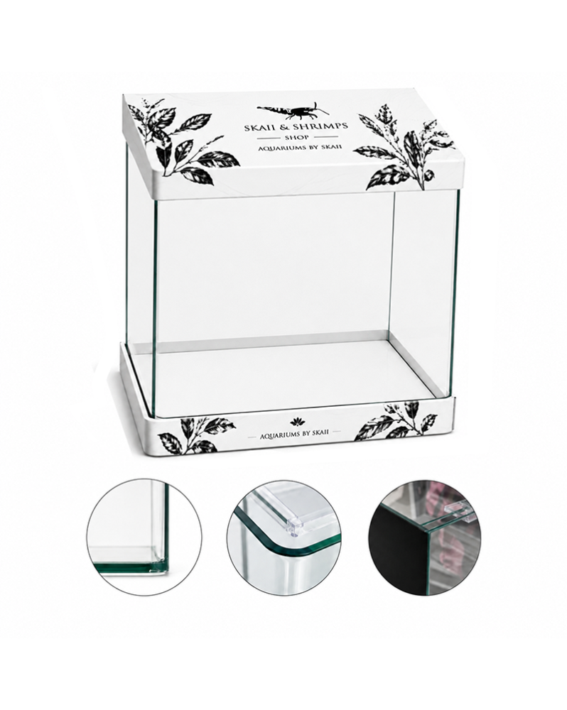 Aquarium float glass By Skaii 30x30x35cm coins arrondis face avant vue générale