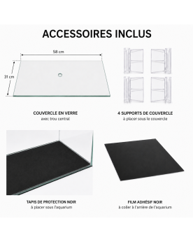 Aquarium Ultra CLear Shallow 45L, Accessoires inclus