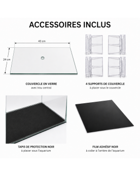 Aquarium Shallow Ultra Clear 45x28x18 cm - accessoires inclus