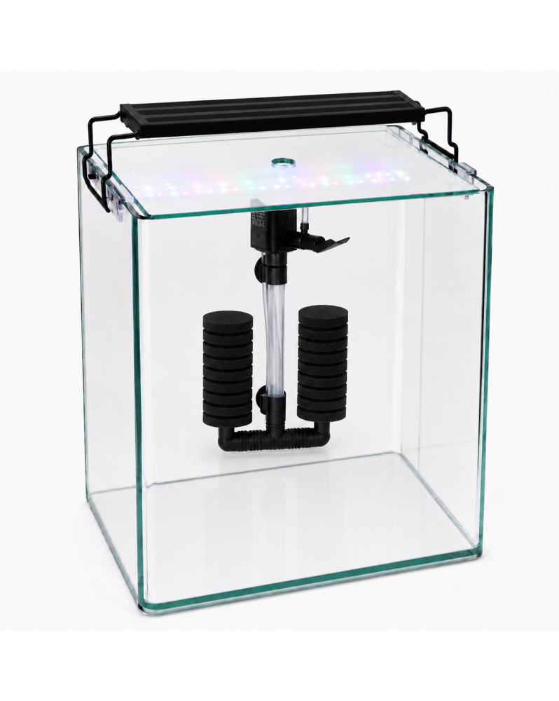 Kit aquarium cube 30L Easy By Skaii ultra clear 30x30x30cm filtre rampe LED SK203