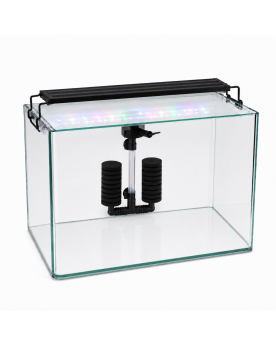 Kit aquarium 38L Easy By Skaii float glass coins arrondis exhausteur XXL PAT minifilter rampe LED SK203 45cm