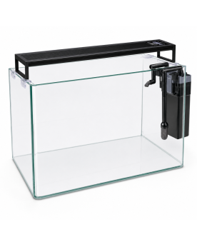 Kit aquarium 38L Aquascaping By Skaii float glass coins arrondis filtre suspendu 500L/h rampe LED SK199 IRC 92