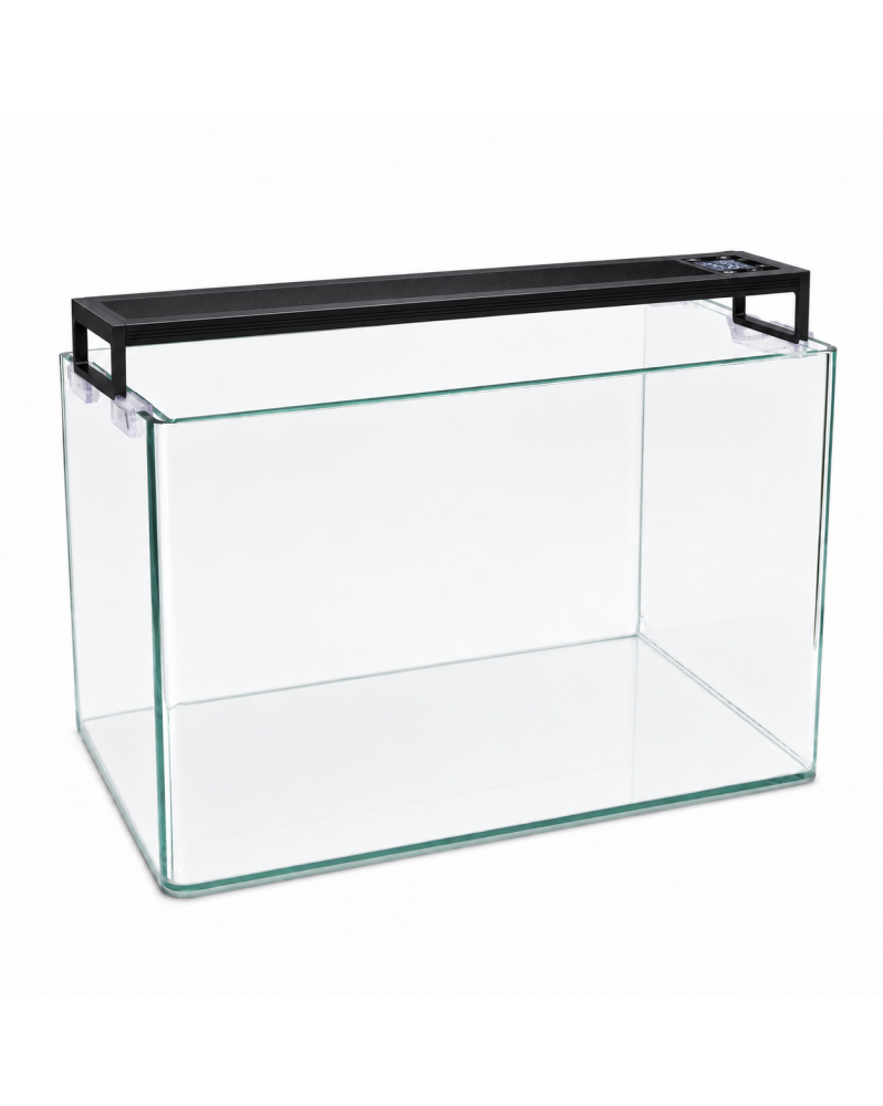 Kit aquarium 38L Aquascaping By Skaii float glass coins arrondis rampe LED SK199 IRC 92