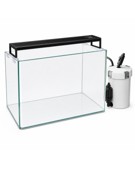 Kit aquarium 38L Confort By Skaii float glass coins arrondis filtre externe compact 400L/h rampe LED SK199 IRC 92