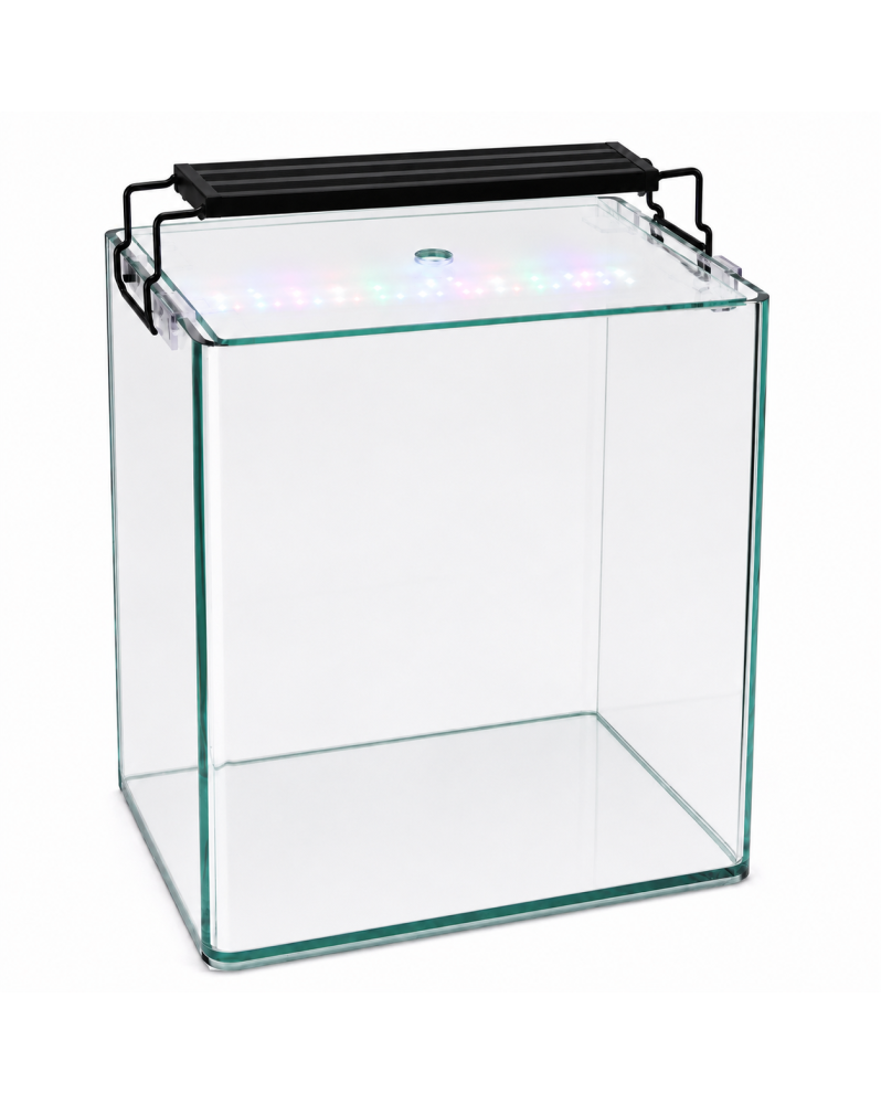 Kit aquarium cube 30L Easy By Skaii ultra clear 30x30x30cm filtre rampe LED SK203