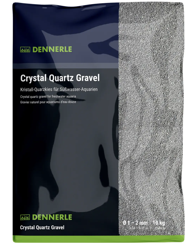 Dennerle Crystal Quartz Gravel gris ardoise 10kg gravier 1-2mm aquarium neutre inerte