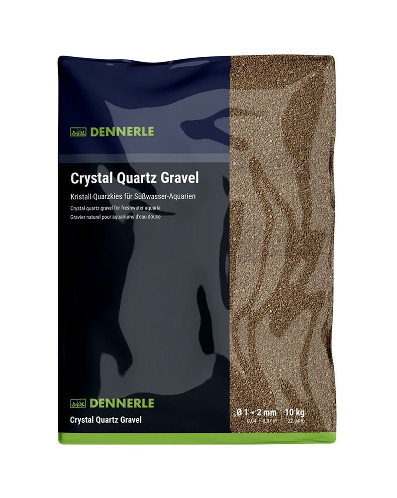 Dennerle Crystal Quartz Gravel brun foncé 10kg gravier 1-2mm aquarium neutre inerte