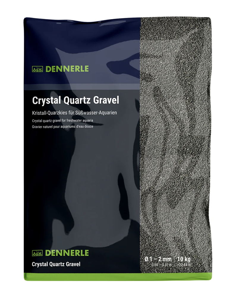 Dennerle Crystal Quartz Gravel noir diamant 10kg gravier 1-2mm aquarium neutre inerte