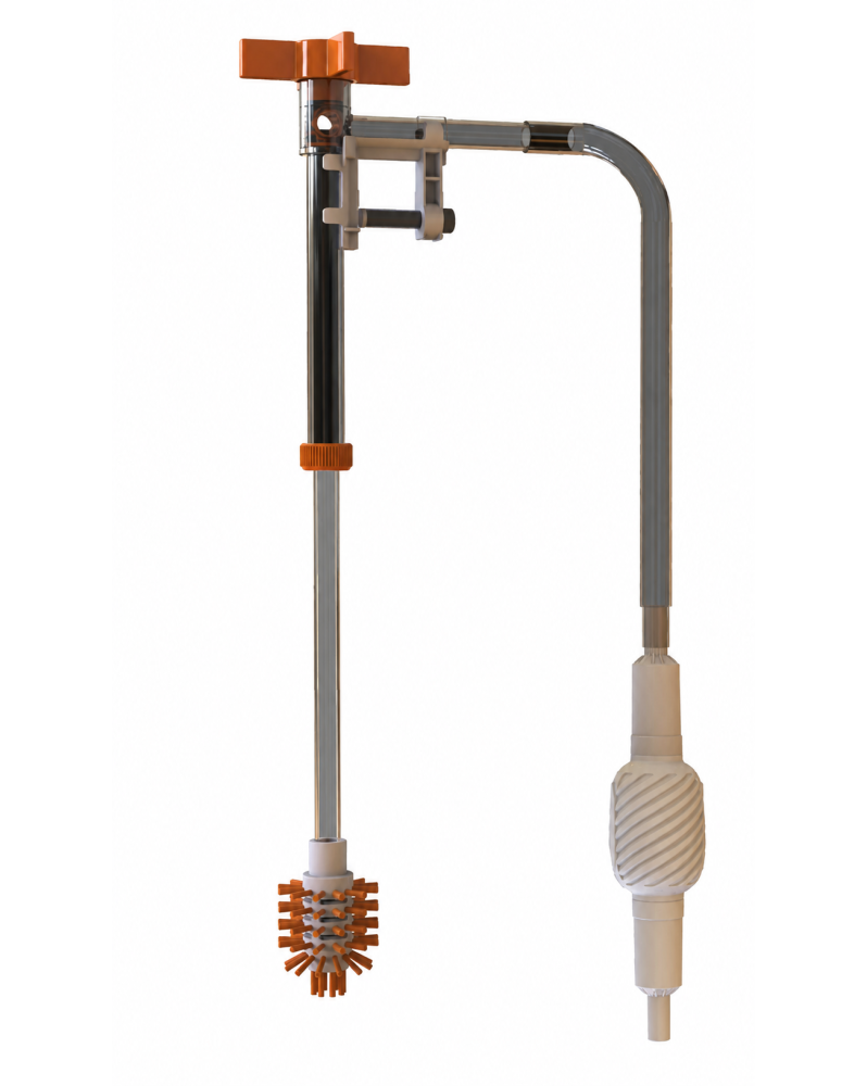 Qanvee G-3 siphon changeur d'eau aquarium poignée rotative brosse nettoyage incluse