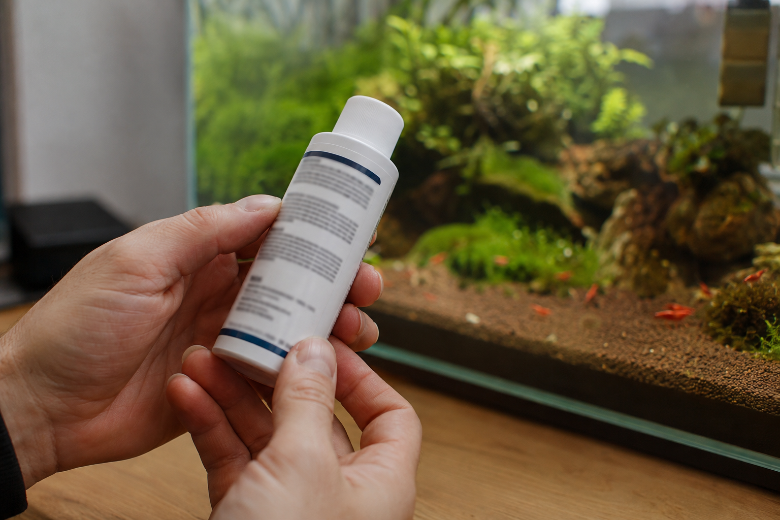 Vérification de la composition d'un traitement d'aquarium pour détecter le cuivre dangereux pour les crevettes
