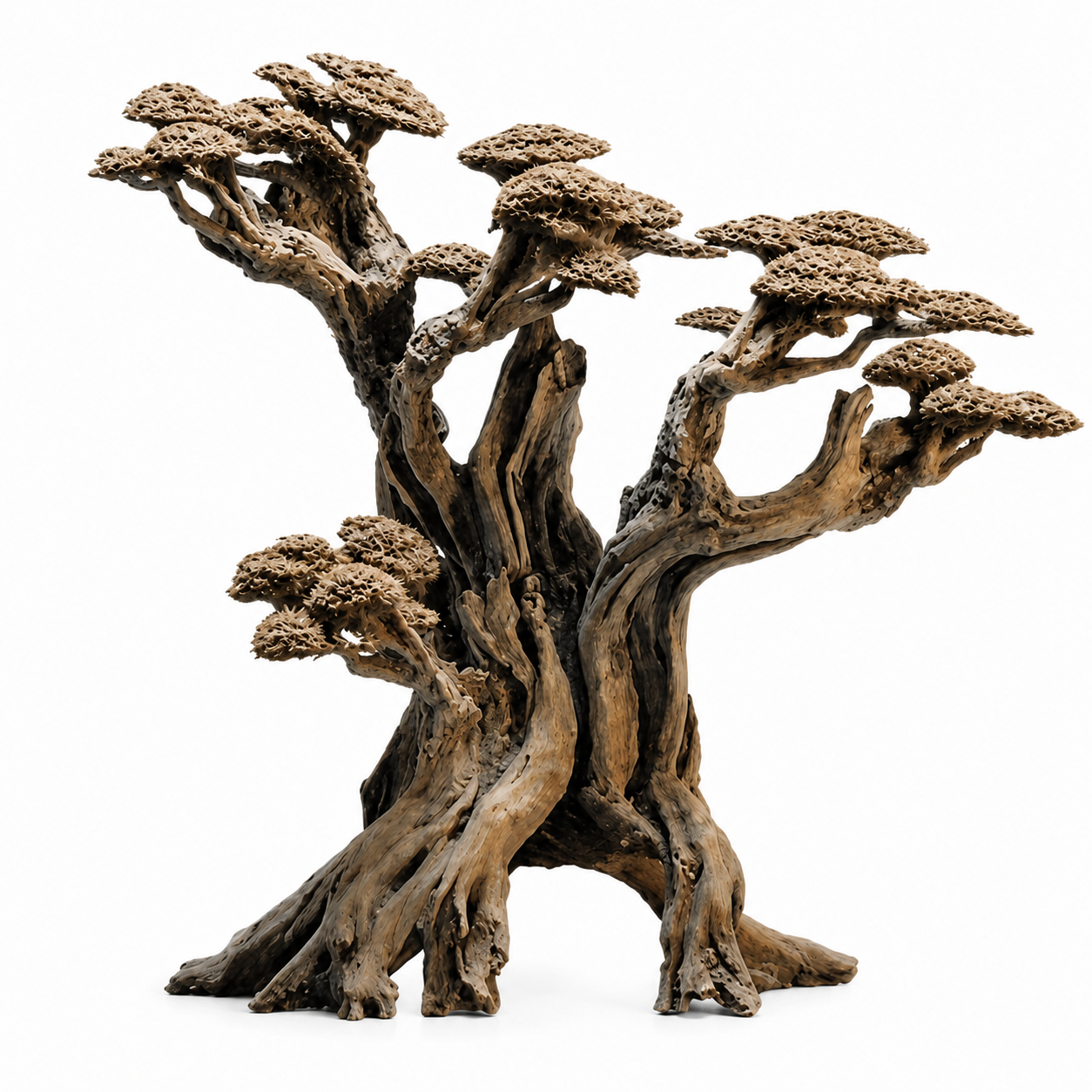 Bonsaï en céramique pour aquarium — support d'arbre aquatique à habiller de mousses Bonsaï céramique aquarium - arbre aquatique mousse fixée aquascaping japonais décor crevettes inerte