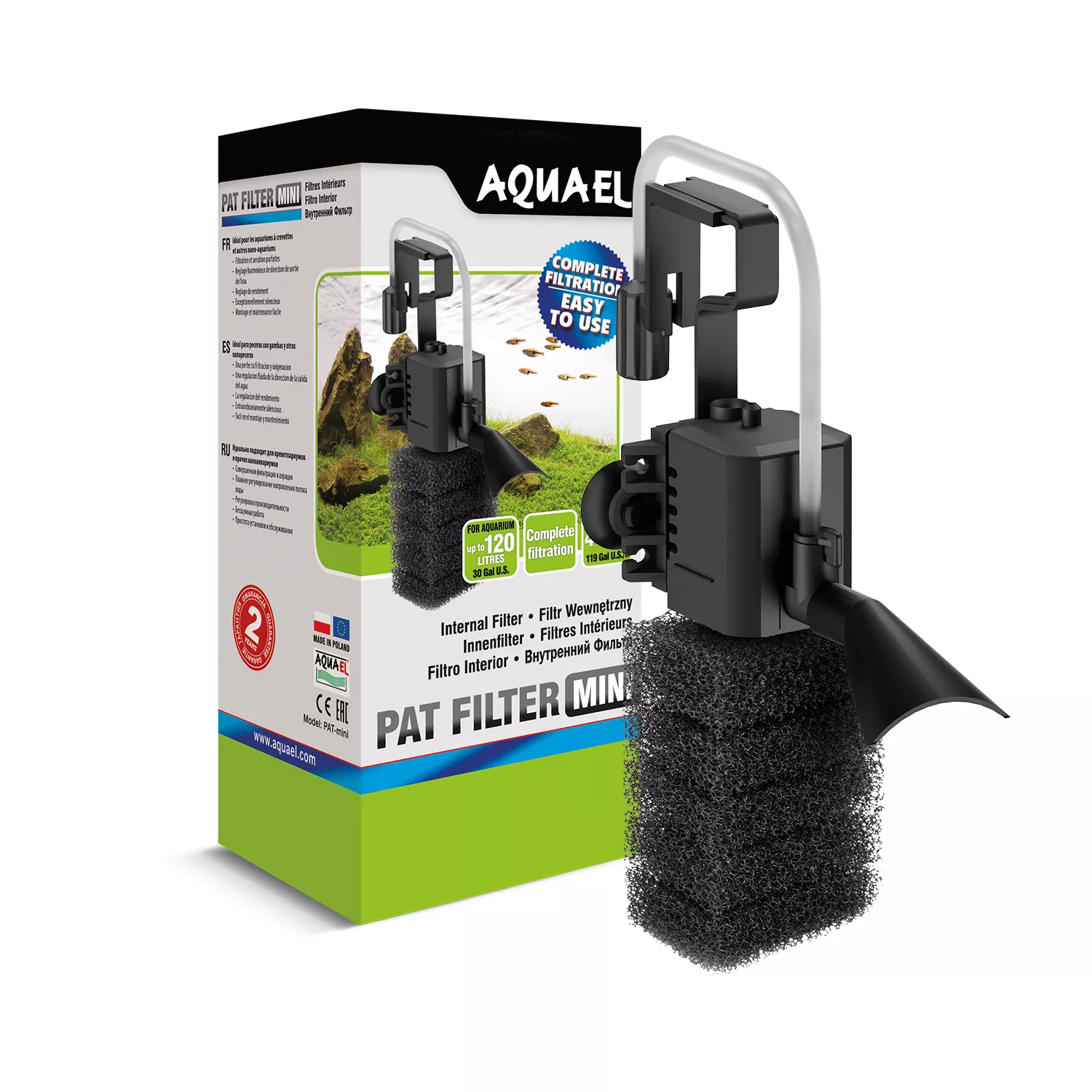 Filtre interne aquarium - filtration compacte économique ventouses mousse petit bac poissons crevettes